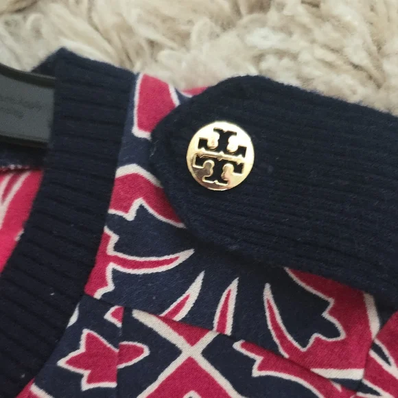 Tory Burch Red and Black Long Sleeve Dress - Picture 7 of 8